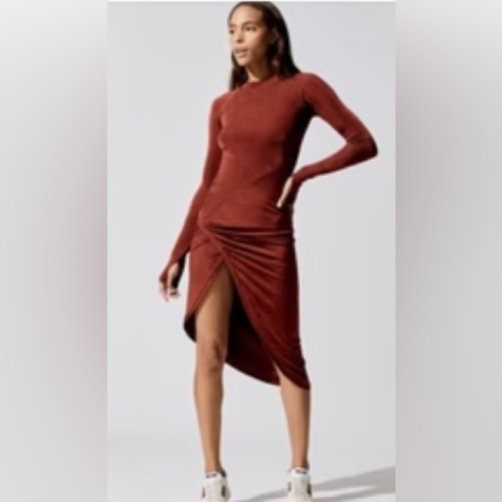 Alix NYC Bristol Skin Knit Dress in Metallic Copper